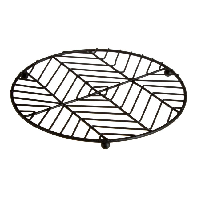 premier housewares Vertex Black Powder Coat Round Trivet