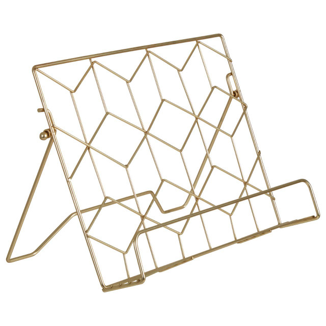 Premier Housewares Vertex Contour Matte Gold Finish Cookbook Stand