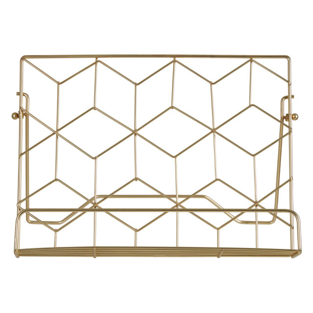 Premier Housewares Vertex Contour Matte Gold Finish Cookbook Stand