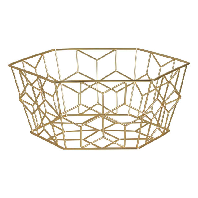 Premier Housewares Vertex Contour Matte Gold Fruit Basket