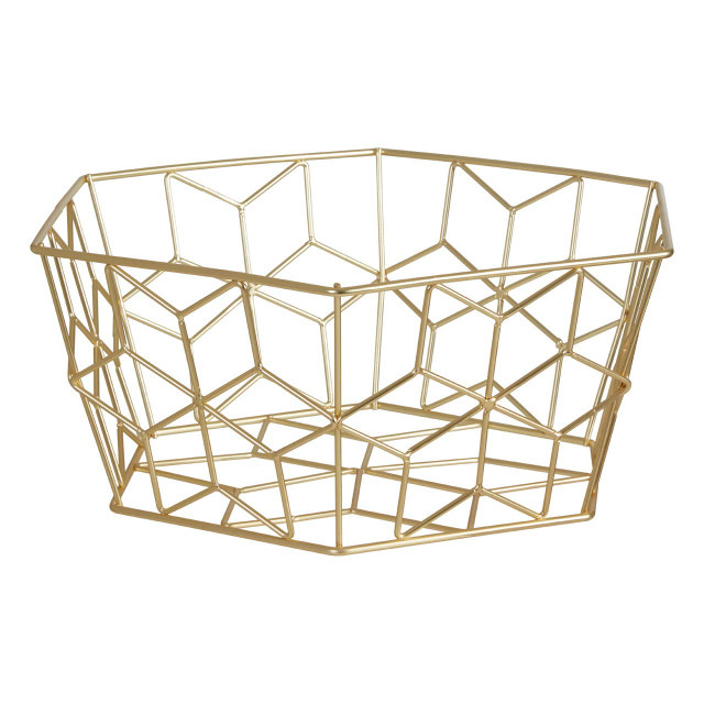 Premier Housewares Vertex Contour Matte Gold Fruit Basket