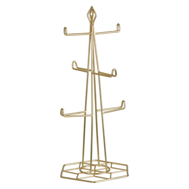 premier housewares Vertex Contour Matte Gold Mug Tree