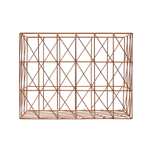 Premier Housewares Vertex Copper Finish Cross Design Wire Basket