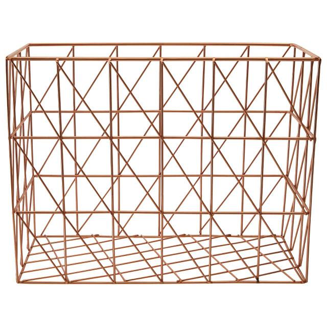 Premier Housewares Vertex Copper Finish Cross Design Wire Basket
