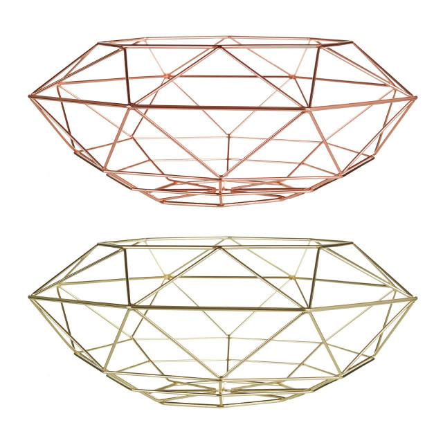 Premier Housewares Vertex Copper Finish Wide Fruit Basket