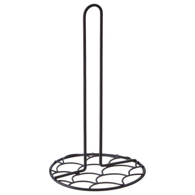 Premier Housewares Vertex Deco Matt Black Kitchen Roll Holder