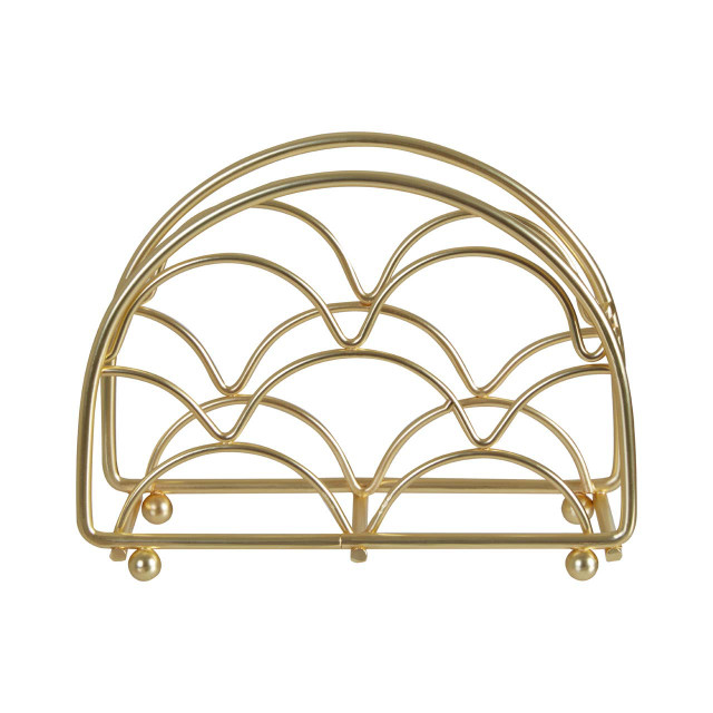Premier Housewares Vertex Deco Matte Gold Napkin Holder