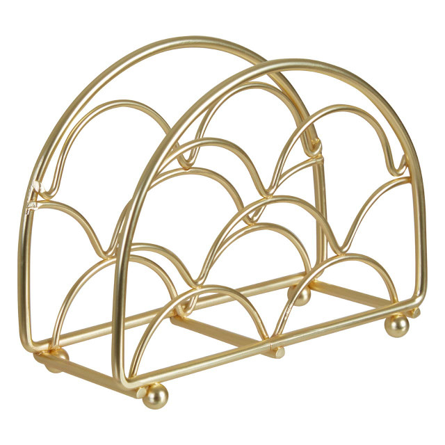 Premier Housewares Vertex Deco Matte Gold Napkin Holder