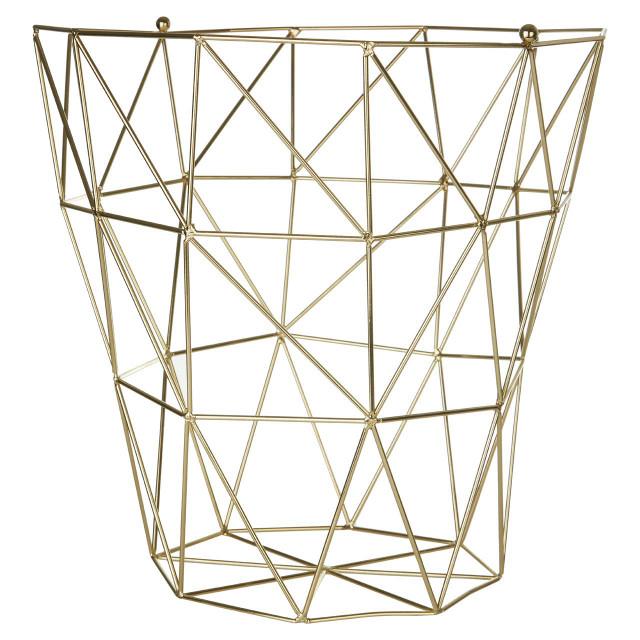 Premier Housewares Vertex Gold Finish Tall Storage Basket