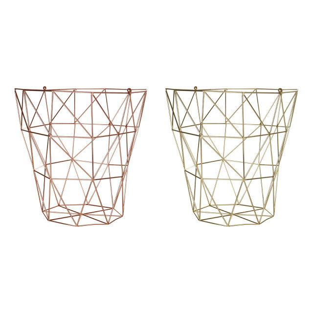 Premier Housewares Vertex Gold Finish Tall Storage Basket