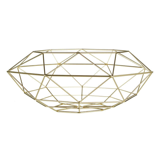 premier housewares Vertex Gold Finish Wide Fruit Basket