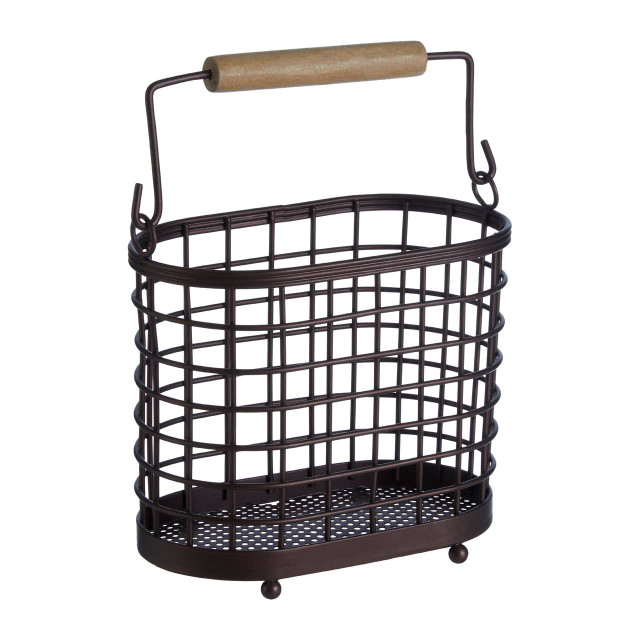 Premier Housewares Vertex Oval Bronze Coated Utensil Holder