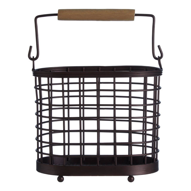 premier housewares Vertex Oval Bronze Coated Utensil Holder