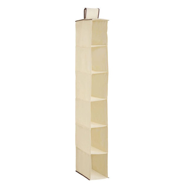 premier housewares Verti 6 Section Cream Hanging Shoe Organiser