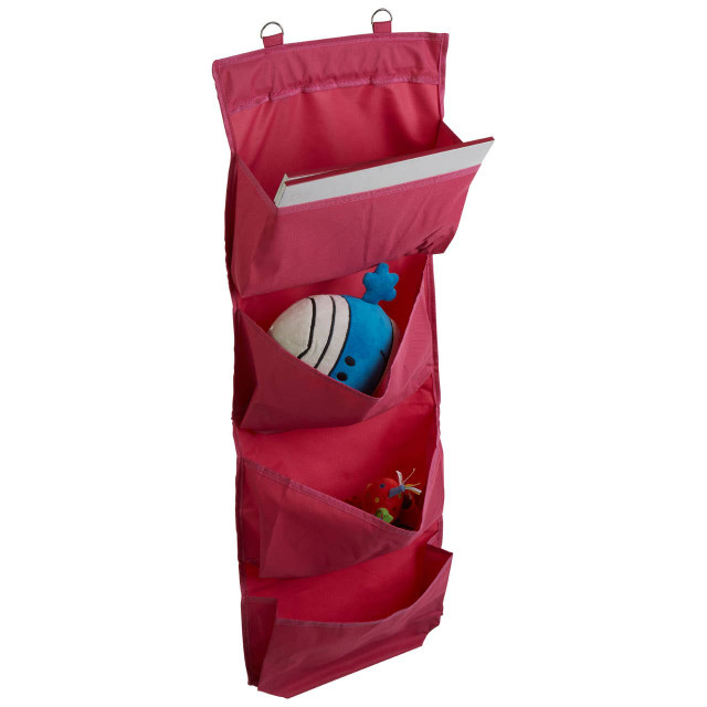 Premier Housewares Verti Over Door Hot Pink 4 Tier Hanging Organiser