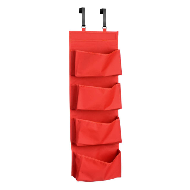 Premier Housewares Verti Over Door Red 4 Tier Hanging Organiser