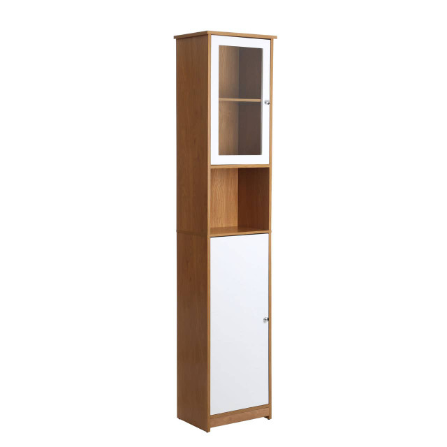 Premier Housewares Vida 2 Door Oak Effect Floor Standing Cabinet