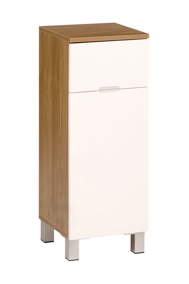 Premier Housewares Vida Oak Effect 1 Drawer 1 Door Standing Cabinet
