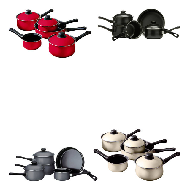 Premier Housewares Viggo Black Non Stick 5 Piece Cookware Set