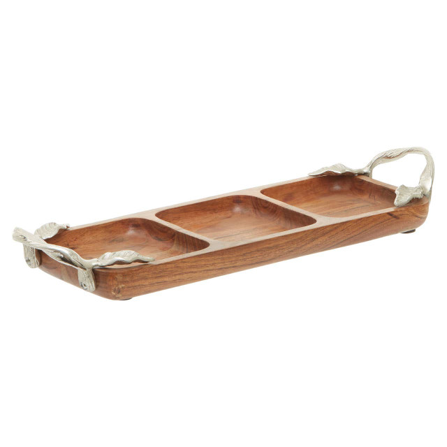 Premier Housewares Vine Acacia Wood 3 Section Serving Dish