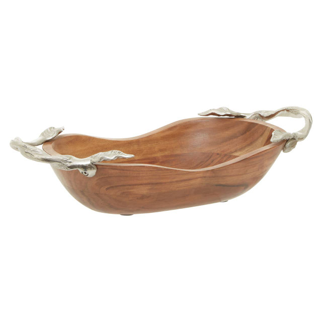 Premier Housewares Vine Acacia Wood Large Oval Bowl