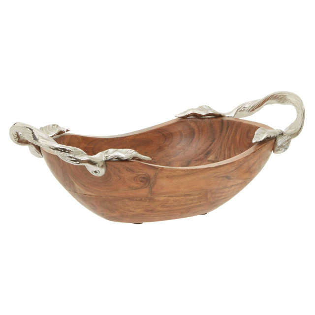 Premier Housewares Vine Acacia Wood Small Oval Bowl