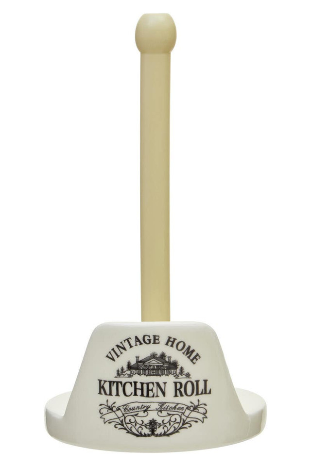 Premier Housewares Vintage Home Cream Kitchen Roll Holder