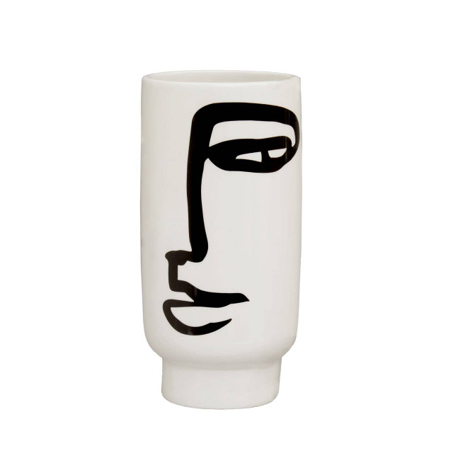 premier housewares Viso Small Black And White Face Vase