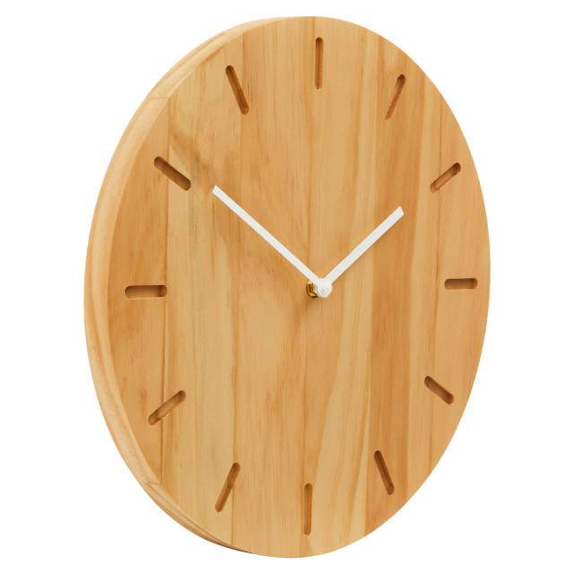 Premier Housewares Vitus Natural Finish Oak Wood Wall Clock