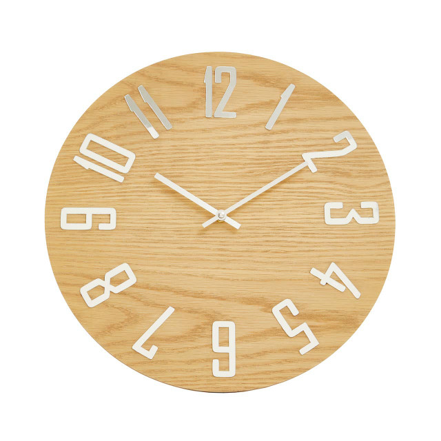 Premier Housewares Vitus Natural Wood Effect Wall Clock