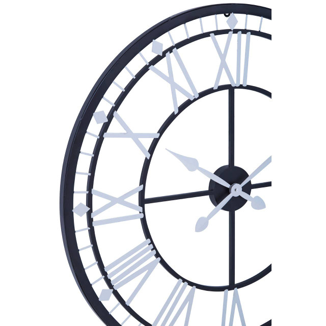 Premier Housewares Vitus Skeletal Wall Clock With Black Finish Frame