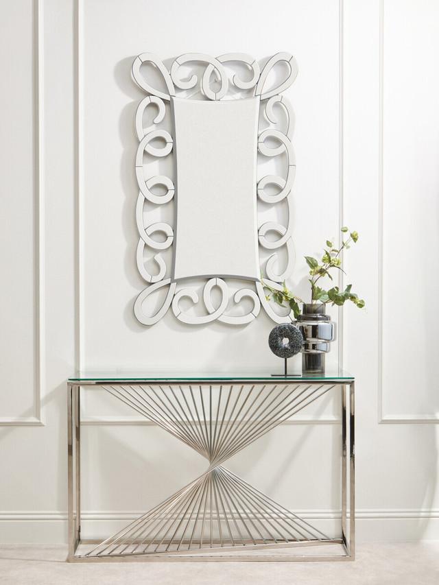 Premier Housewares Vivienne Black And Silver Scroll Design Wall Mirror