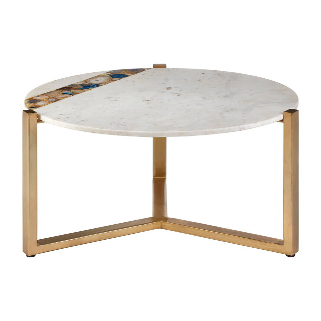premier housewares Vizzini Agate Marble Top Round Coffee Table