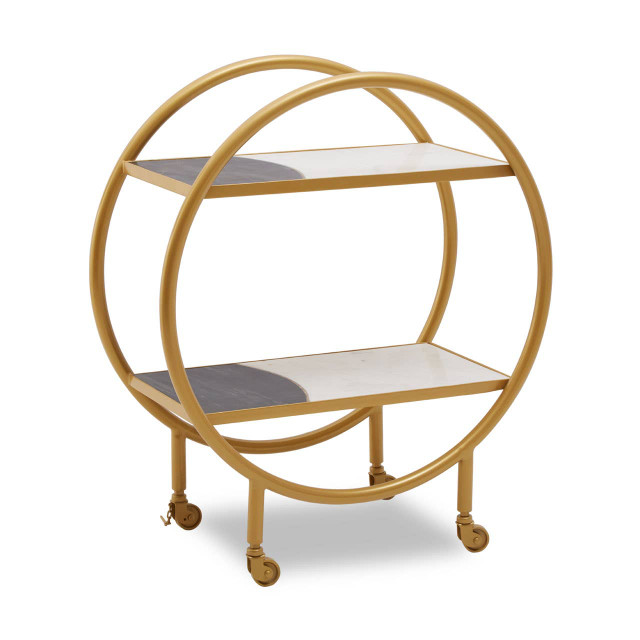Premier Housewares Vizzini Brass Finished 2 Tier Unit