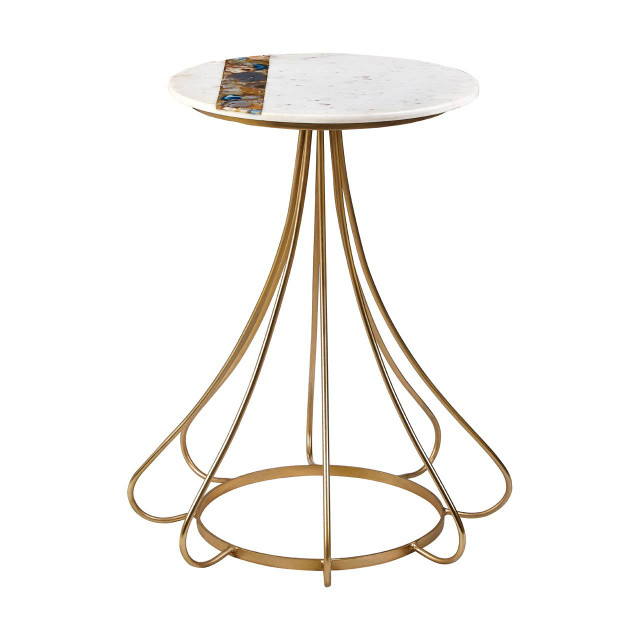 Premier Housewares Vizzini Marble And Agate Side Table