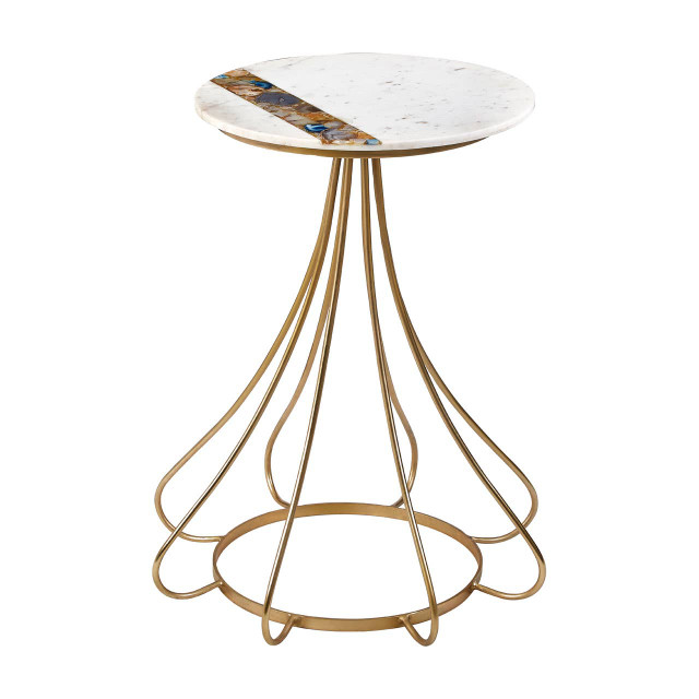 Premier Housewares Vizzini Marble And Agate Side Table