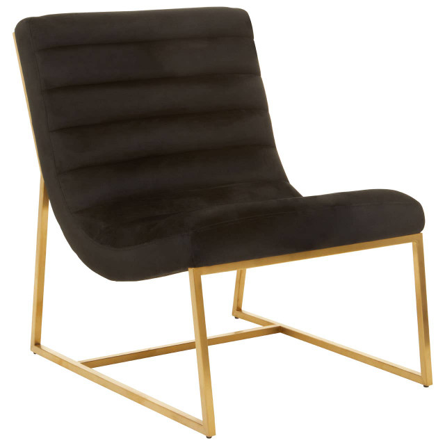Premier Housewares Vogue Black And Gold Lounge Chair