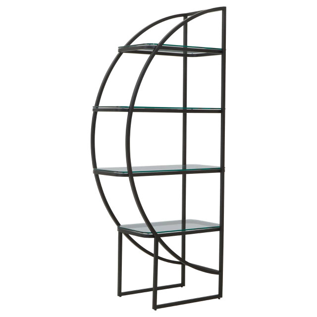 Premier Housewares Vogue Left Half Moon Black Shelf Unit