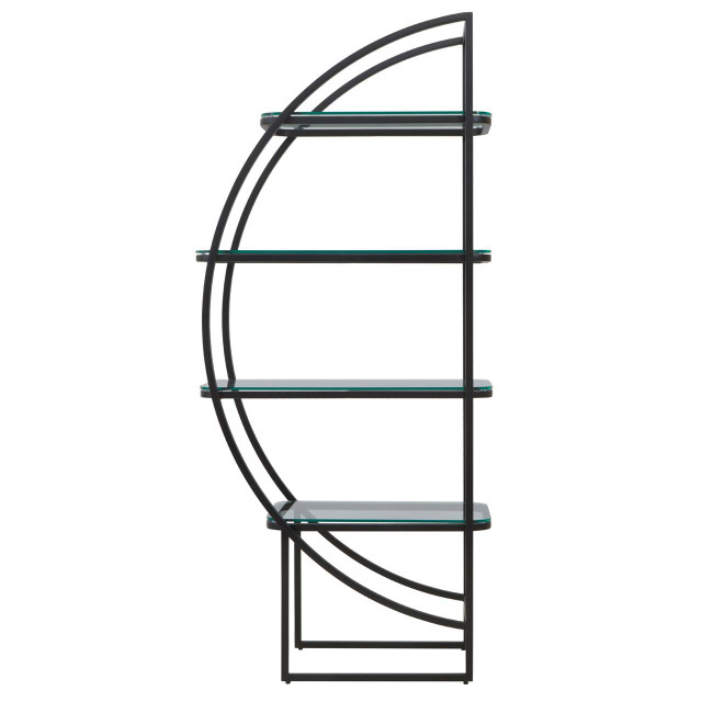premier housewares Vogue Left Half Moon Black Shelf Unit