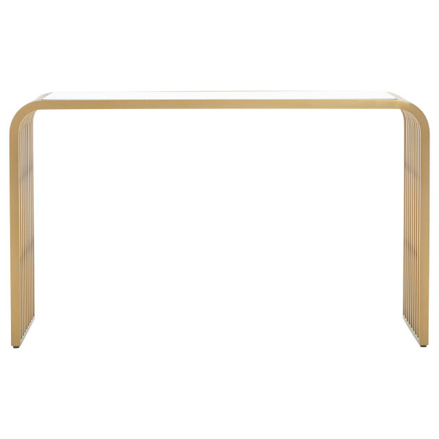 premier housewares Vogue Matte Gold Slatted Console Table