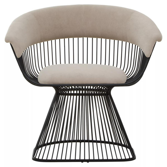 Premier Housewares Vogue Mink Velvet And Black Frame Chair