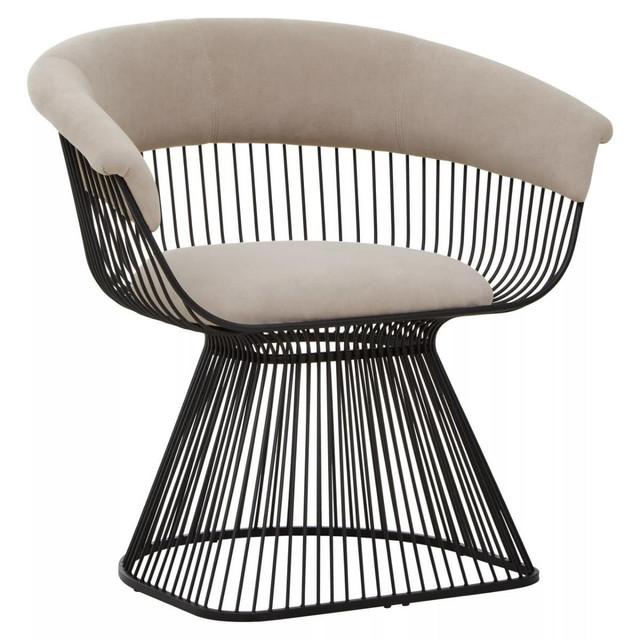 Premier Housewares Vogue Mink Velvet And Black Frame Chair