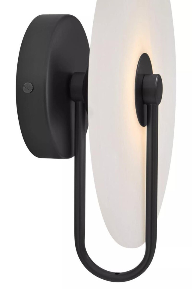 Premier Housewares Waldorf White Marble Wall Light With Black Accent