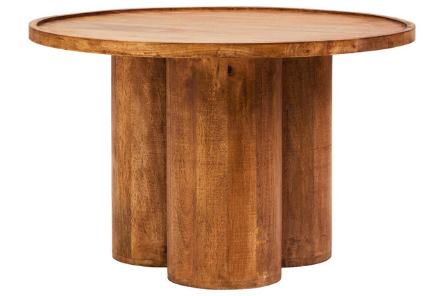 premier housewares Walsa Natural Mango Wood Column Detail Coffee Table