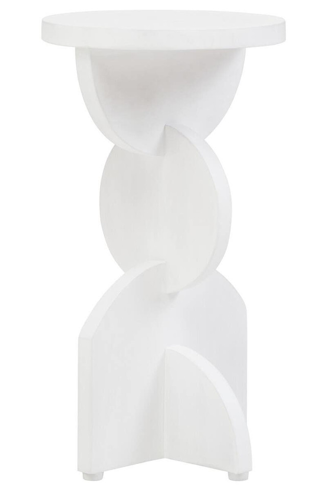 Premier Housewares Walsa Whitewash Mango Wood Abstract Side Table