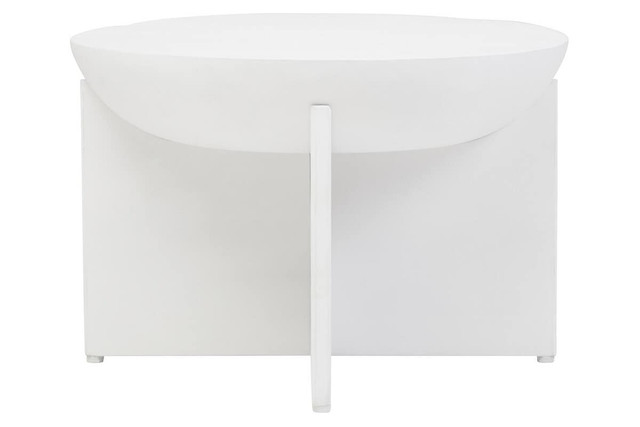 Premier Housewares Walsa Whitewash Mango Wood Round Coffee Table