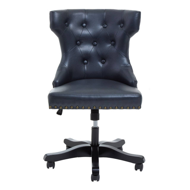 Premier Housewares Walson Black Leather Effect Home Office Chair