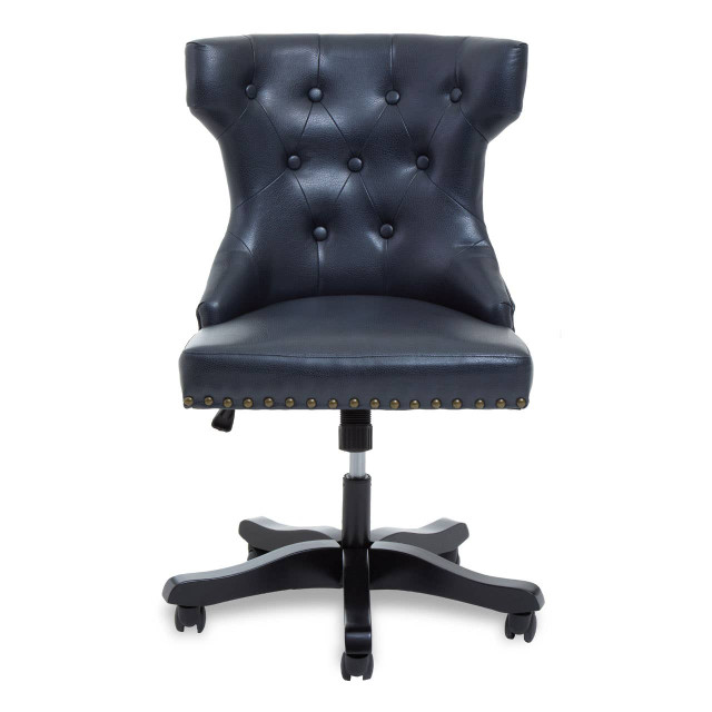 premier housewares Walson Black Leather Effect Home Office Chair