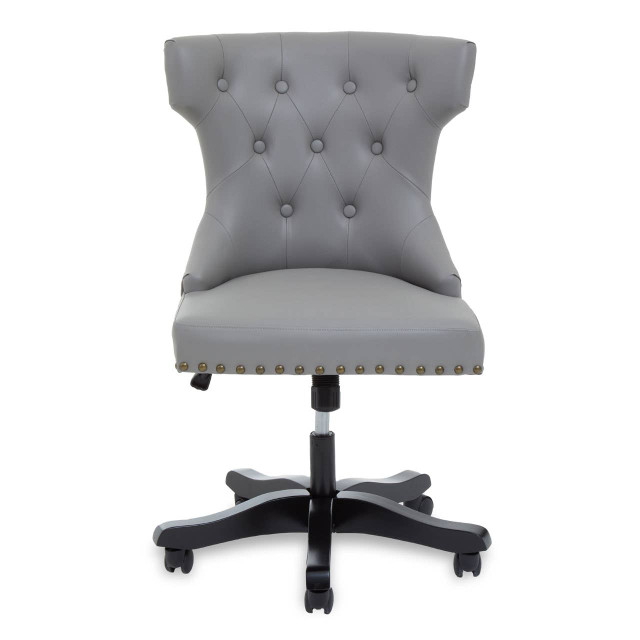 Premier Housewares Walson Grey Leather Effect Home Office Chair