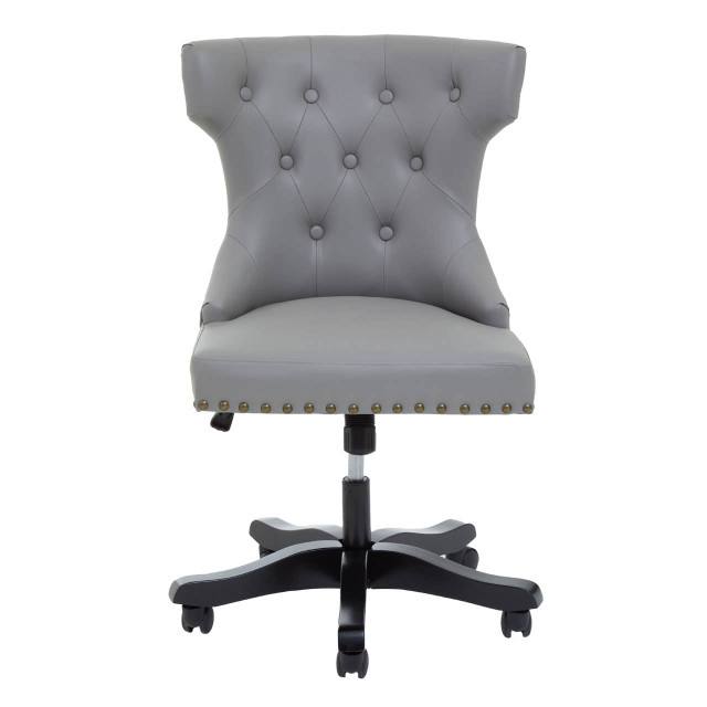 Premier Housewares Walson Grey Leather Effect Home Office Chair
